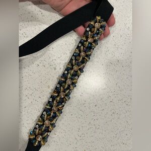 Elegant Beaded belt - Black and Gold